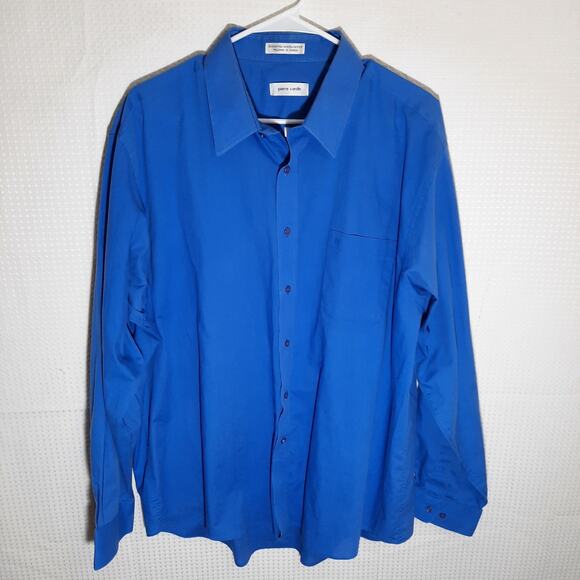 Pierre Cardin 18 36/37 Blue Dress Shirt Men’s Long Sleeve Tailored in Korea - Picture 1 of 6